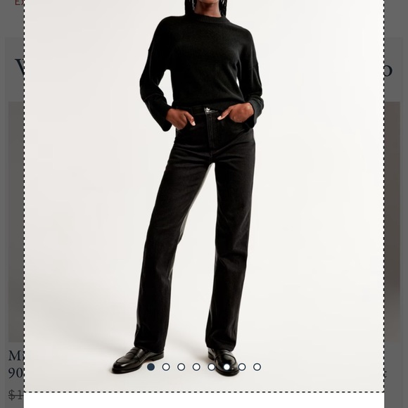 Abercrombie & Fitch The 90’s Straight Ultra High Rise Jean & Leather - Picture 4 of 11